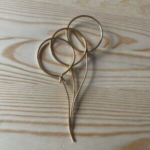 Large Metal Balloon Brooch 1960's Mid Century Modernist